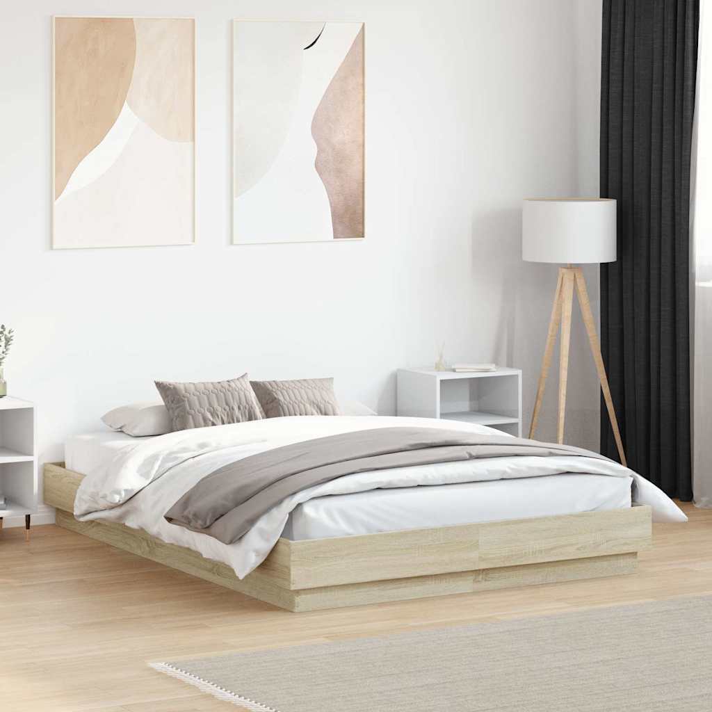 Bettgestell Sonoma-Eiche 140x190 cm Holzwerkstoff