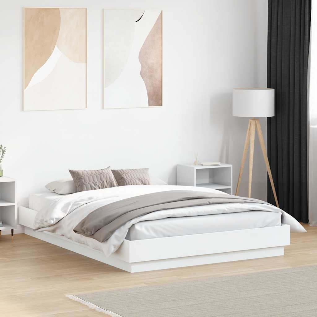 Bettgestell Weiß 135x190 cm Holzwerkstoff