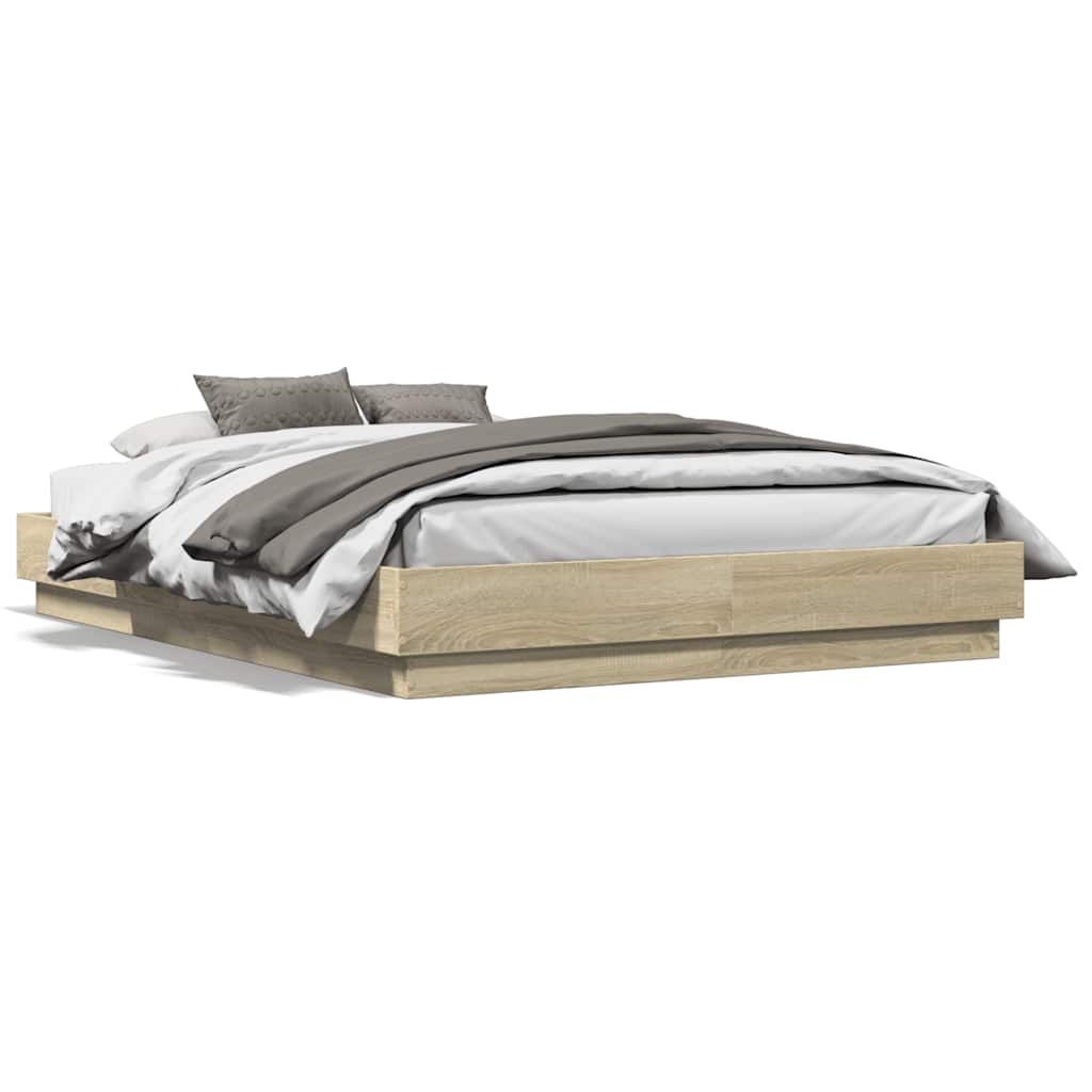 Bettgestell Sonoma-Eiche 135x190 cm Holzwerkstoff