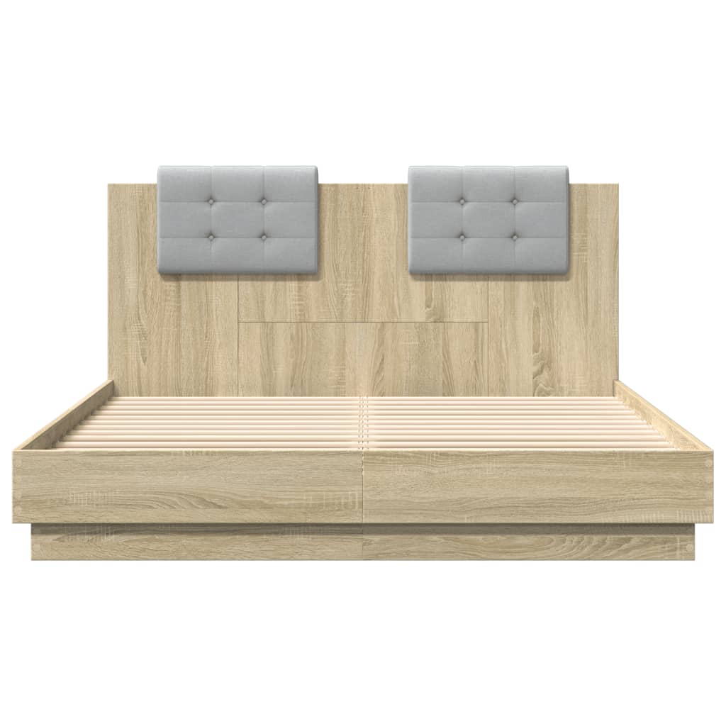 Bettgestell mit Kopfteil Sonoma-Eiche 120x200 cm Holzwerkstoff
