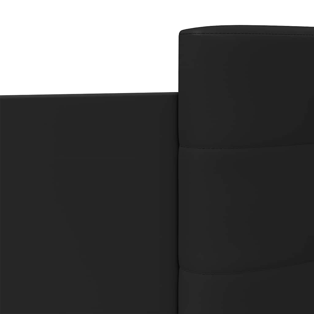 Bettgestell mit Kopfteil Schwarz 90x190 cm Holzwerkstoff
