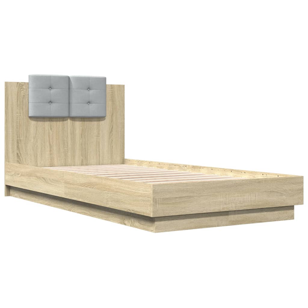 Bettgestell mit Kopfteil Sonoma-Eiche 90x190 cm Holzwerkstoff
