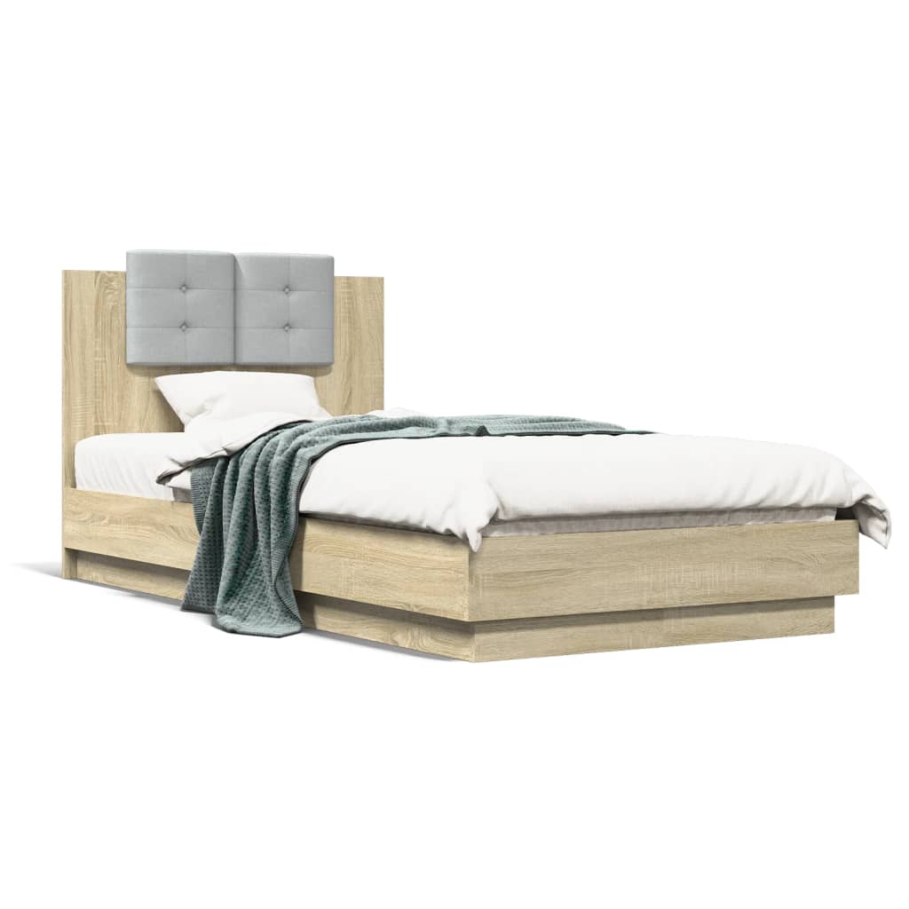Bettgestell mit Kopfteil Sonoma-Eiche 75x190 cm Holzwerkstoff
