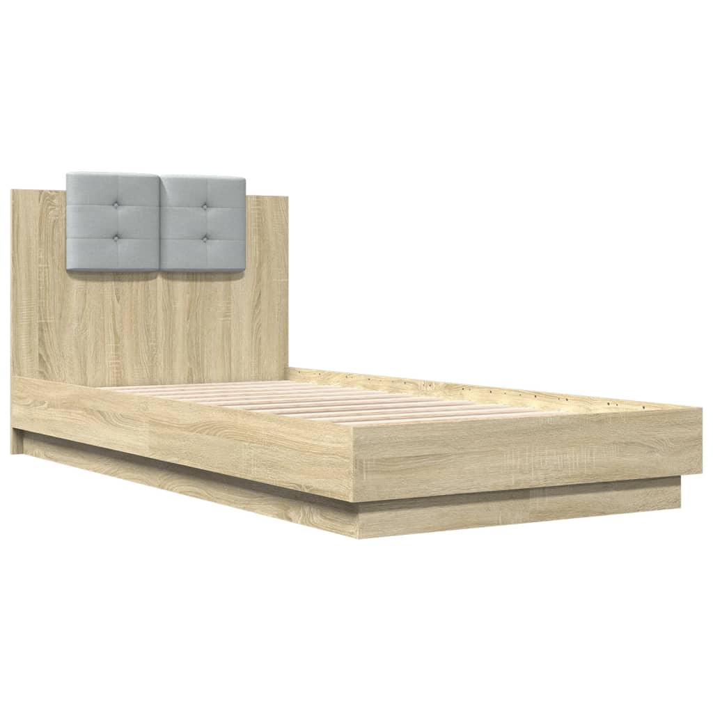 Bettgestell mit Kopfteil Sonoma-Eiche 75x190 cm Holzwerkstoff