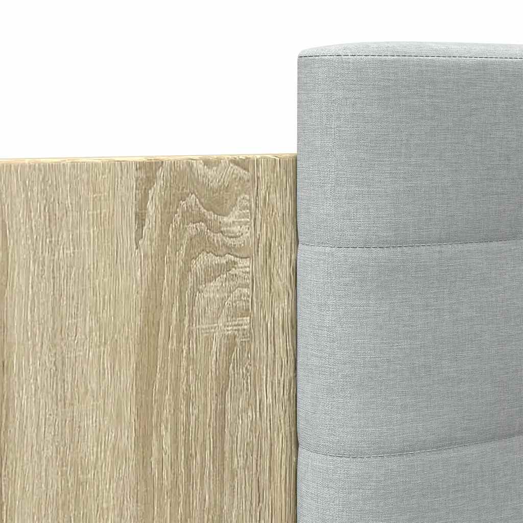 Bettgestell mit Kopfteil & LED-Leuchten Sonoma-Eiche 100x200 cm