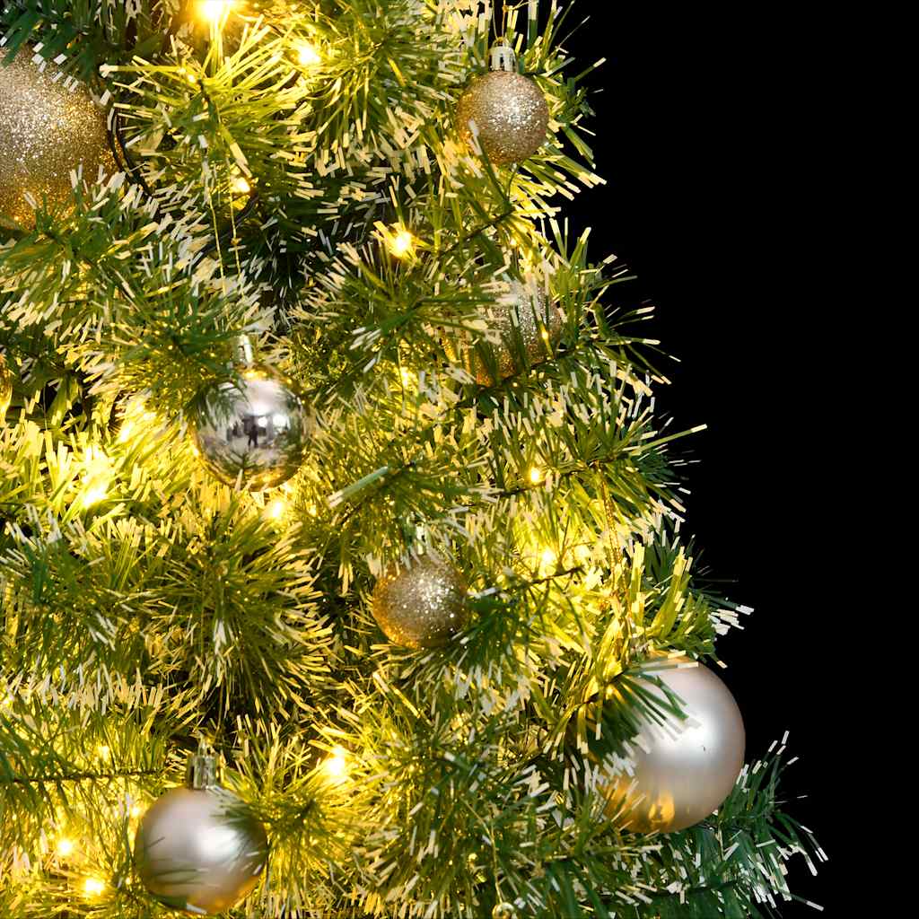 Künstlicher Weihnachtsbaum mit Schnee & Kugeln 150 LEDs 150 cm