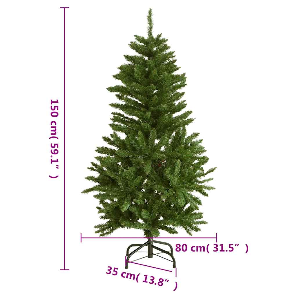 Künstlicher Weihnachtsbaum Klappbar 150 LEDs & Kugeln 150 cm
