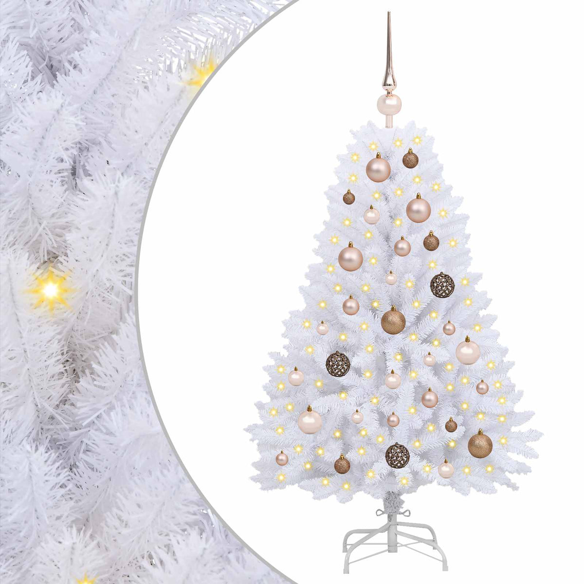 Künstlicher Weihnachtsbaum 120 cm PVC und Stahl Weiß