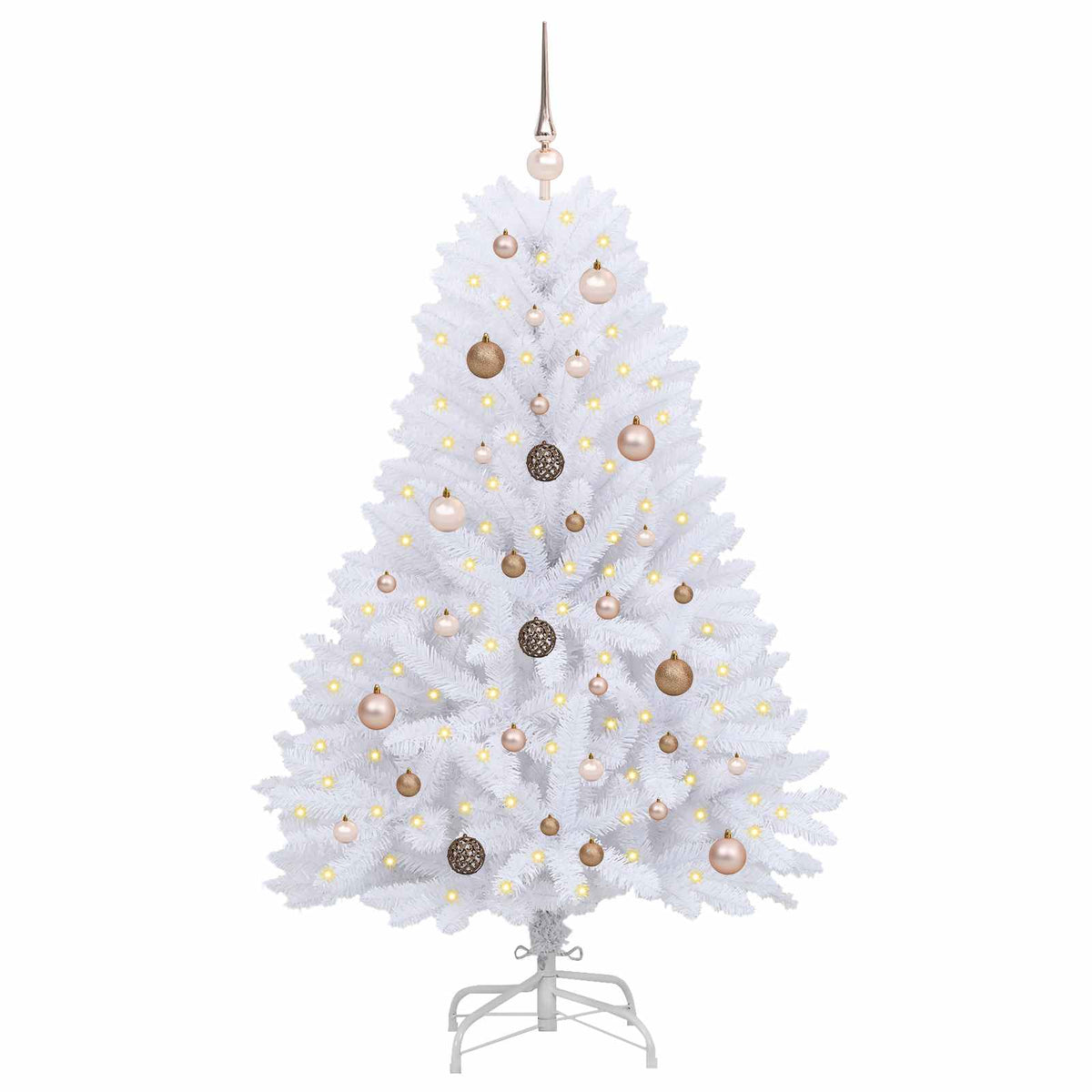 Künstlicher Weihnachtsbaum 150 cm PVC und Stahl Weiß