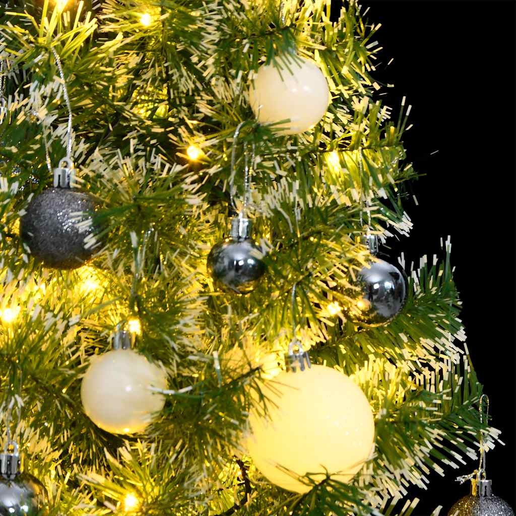 Künstlicher Weihnachtsbaum mit Schnee & Kugeln 150 LEDs 150 cm