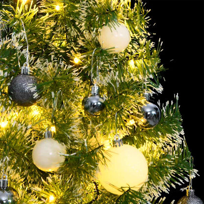 Künstlicher Weihnachtsbaum mit Schnee & Kugeln 150 LEDs 150 cm