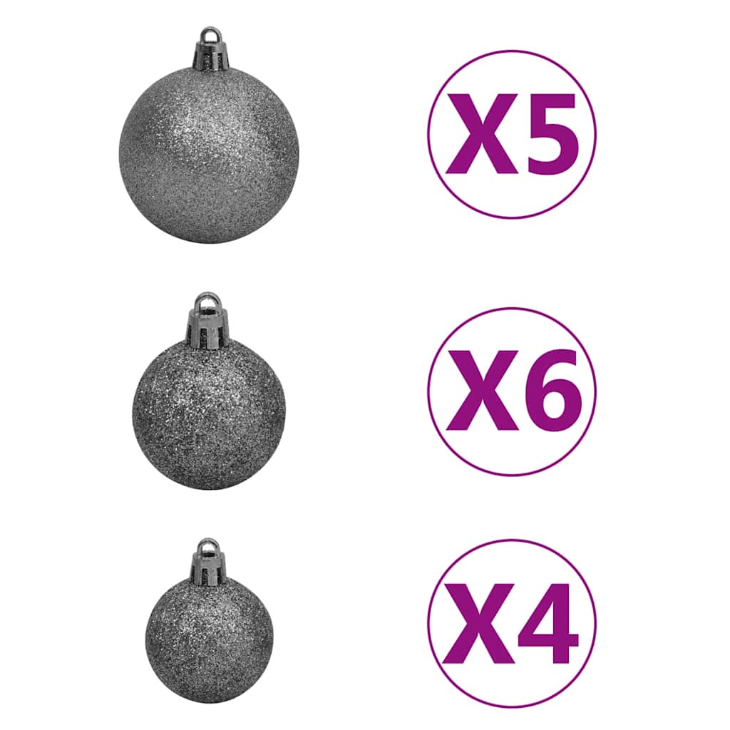 Künstlicher Weihnachtsbaum mit Schnee & Kugeln 150 LEDs 150 cm