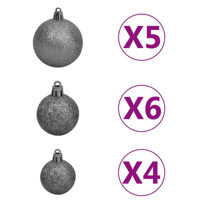 Künstlicher Weihnachtsbaum mit Schnee & Kugeln 150 LEDs 150 cm