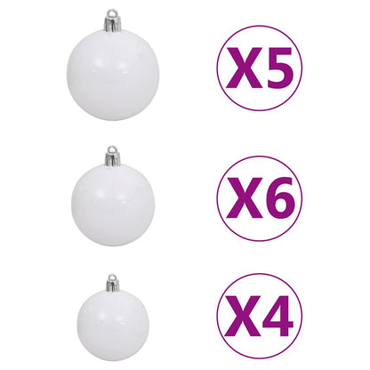 Künstlicher Weihnachtsbaum mit Schnee & Kugeln 150 LEDs 150 cm