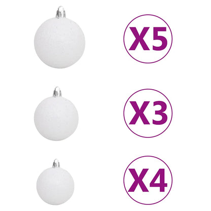 Künstlicher Weihnachtsbaum mit Schnee & Kugeln 150 LEDs 150 cm