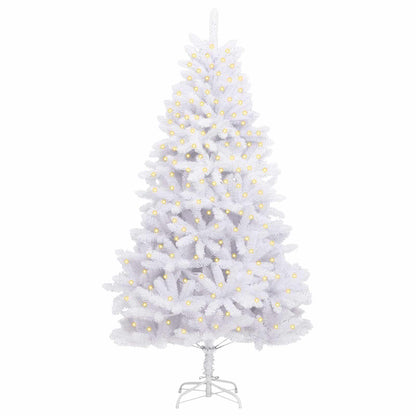 Künstlicher Weihnachtsbaum 300 LEDs PVC und Stahl Weiß