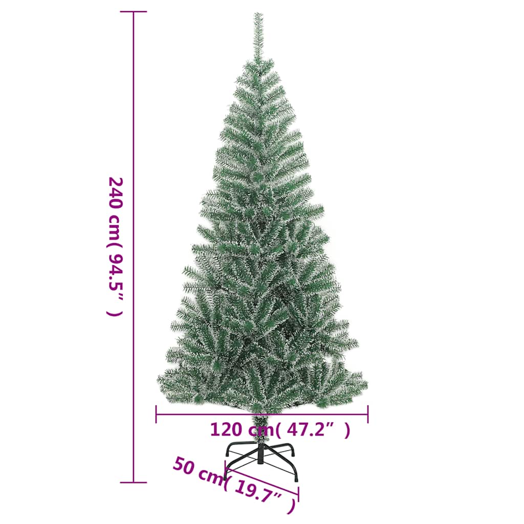 Künstlicher Weihnachtsbaum 300 LEDs & Kugeln Beschneit 240 cm