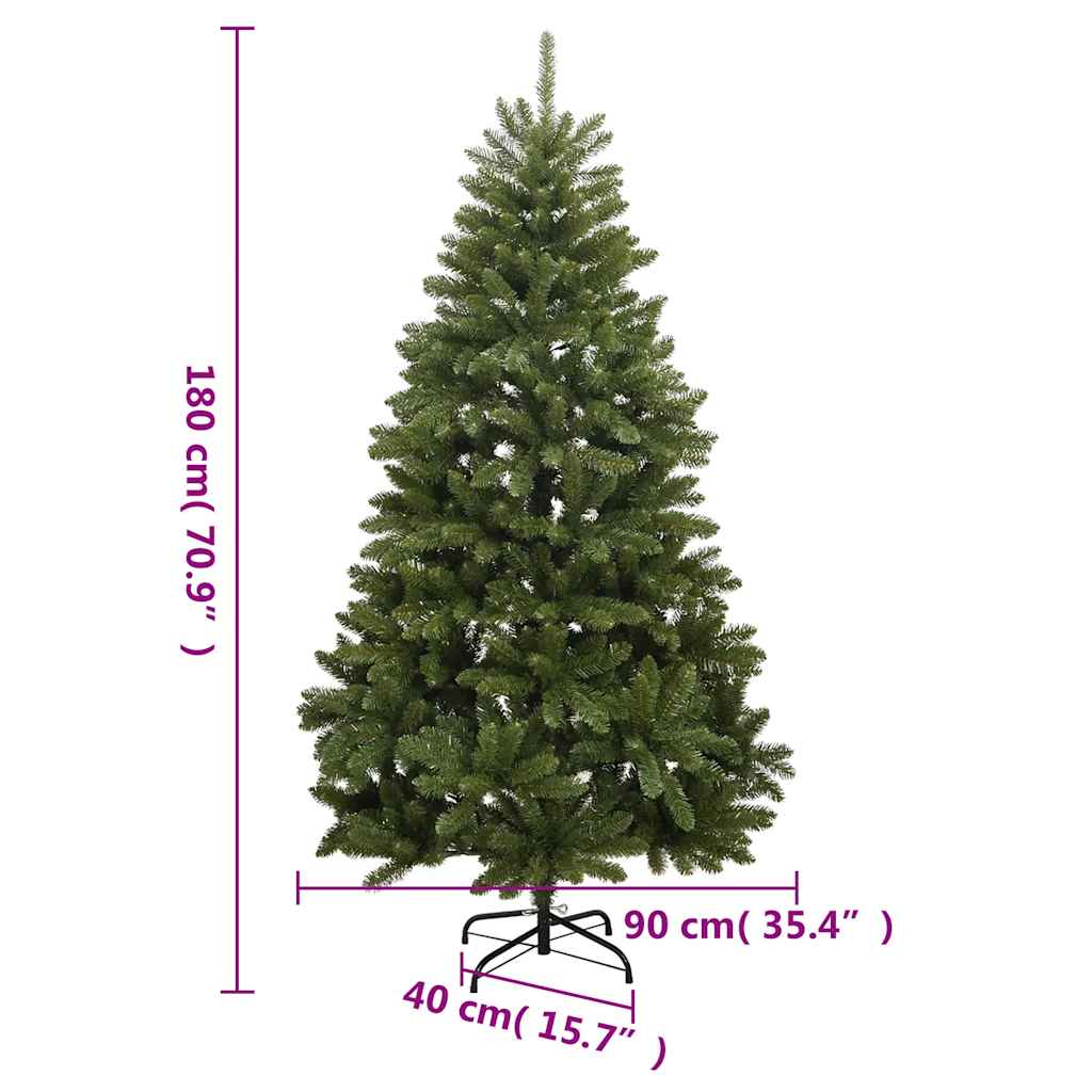 Künstlicher Weihnachtsbaum Klappbar 300 LEDs & Kugeln 180 cm