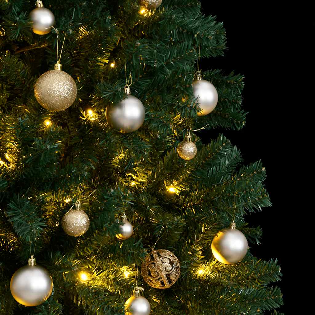 Künstlicher Weihnachtsbaum Klappbar 300 LEDs & Kugeln 180 cm