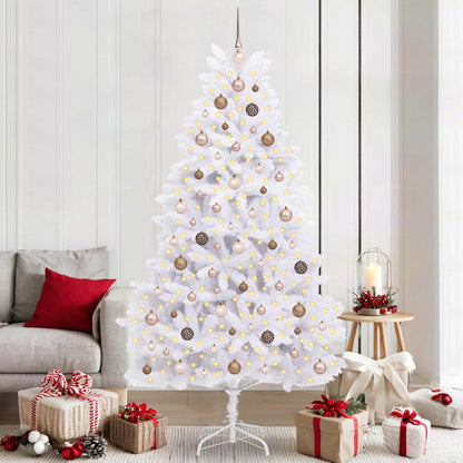 Künstlicher Weihnachtsbaum 210 cm PVC und Stahl Weiß