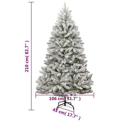 Künstlicher Weihnachtsbaum Klappbar 300 LEDs & Kugeln 210 cm