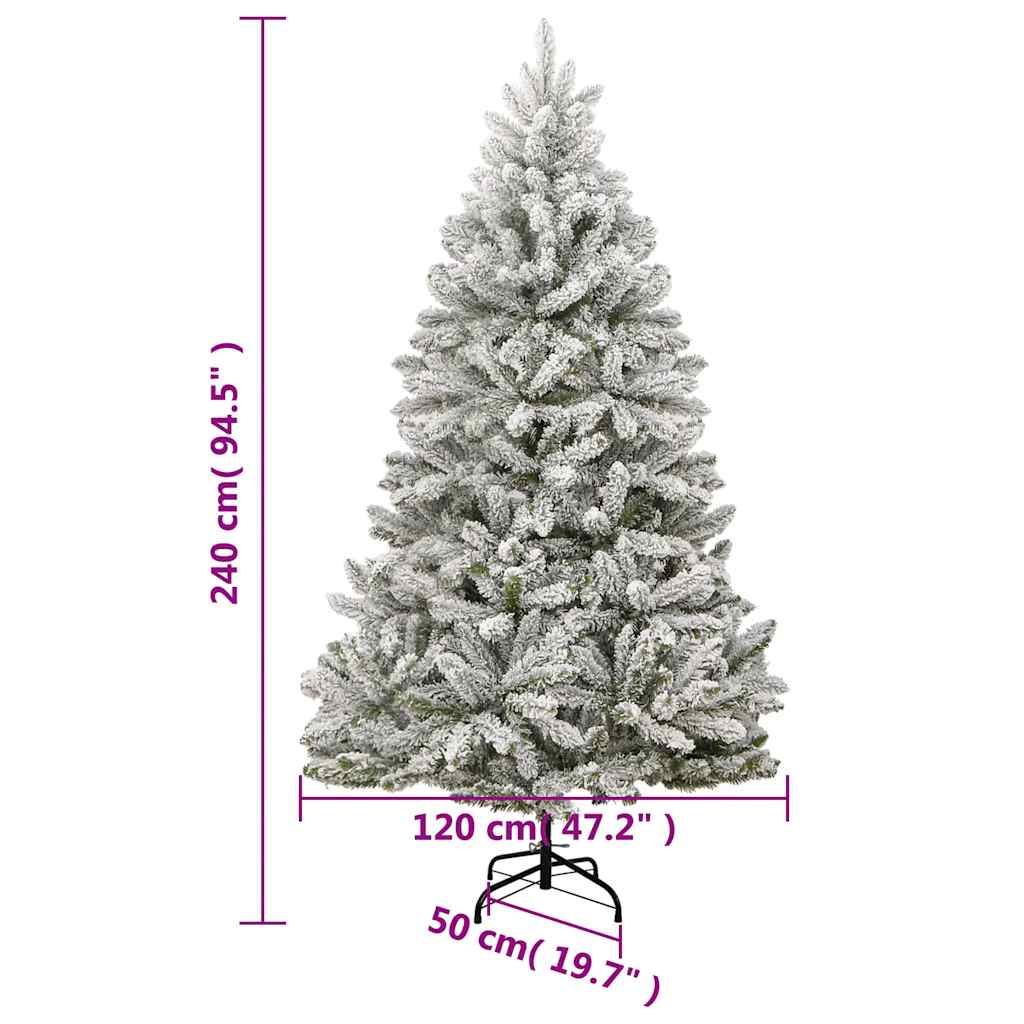 Künstlicher Weihnachtsbaum Klappbar 300 LEDs & Kugeln 240 cm