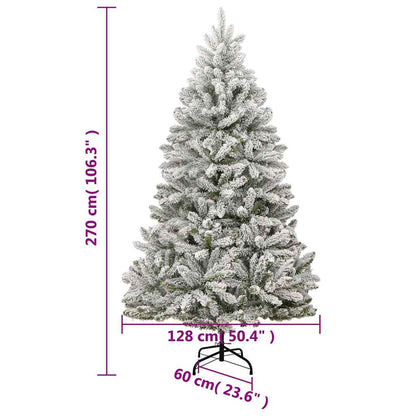 Künstlicher Weihnachtsbaum Klappbar 300 LEDs & Kugeln 270 cm