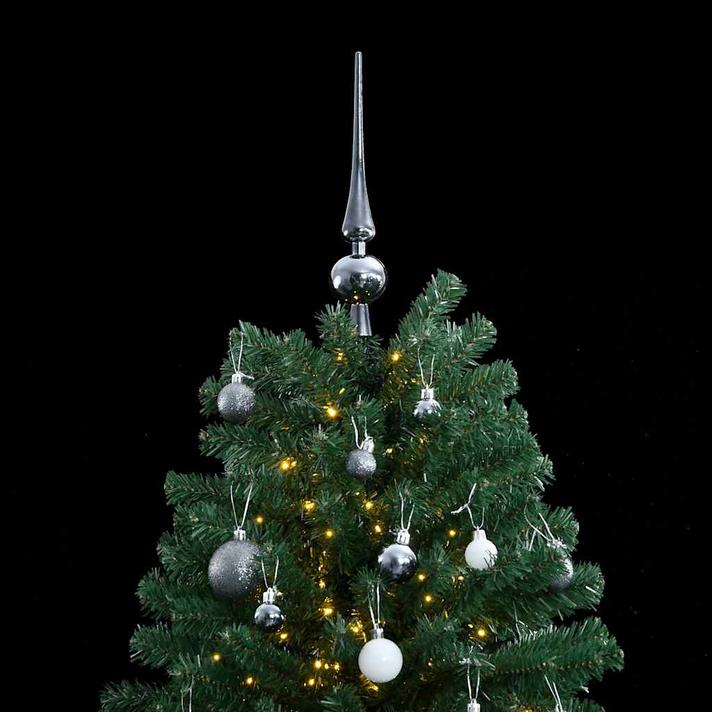 Künstlicher Weihnachtsbaum Klappbar 300 LEDs & Kugeln 210 cm