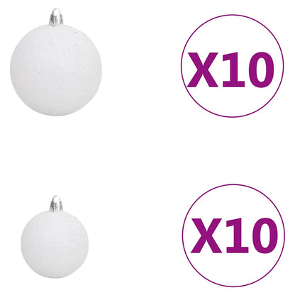 Künstlicher Weihnachtsbaum Klappbar 300 LEDs & Kugeln 270 cm
