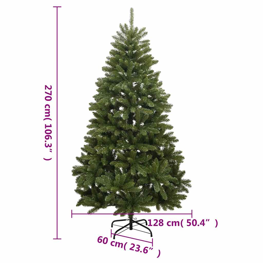 Künstlicher Weihnachtsbaum Klappbar 300 LEDs & Kugeln 270 cm