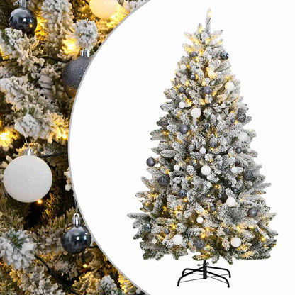 Künstlicher Weihnachtsbaum Klappbar 300 LEDs & Kugeln 180 cm