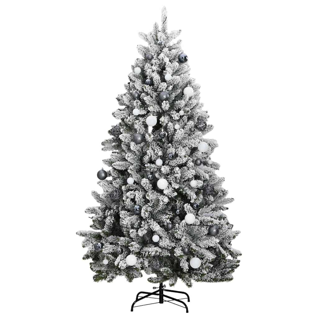 Künstlicher Weihnachtsbaum Klappbar 300 LEDs & Kugeln 180 cm