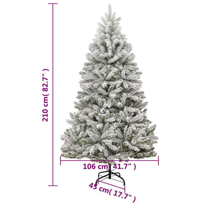 Künstlicher Weihnachtsbaum Klappbar 300 LEDs & Kugeln 210 cm