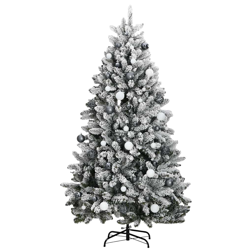 Künstlicher Weihnachtsbaum Klappbar 300 LEDs & Kugeln 210 cm