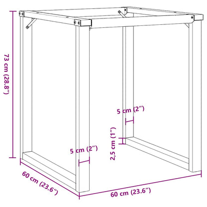 Esstisch-Gestell in O-Form 60x60x73 cm Stahl