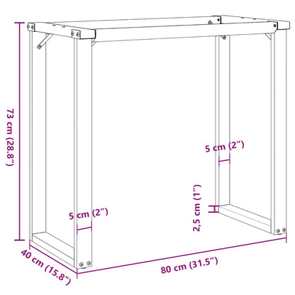 Esstisch-Gestell in O-Form 80x40x73 cm Stahl