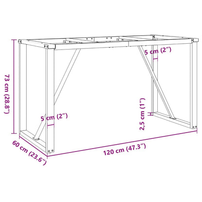 Esstisch-Gestell in O-Form 120x60x73 cm Stahl