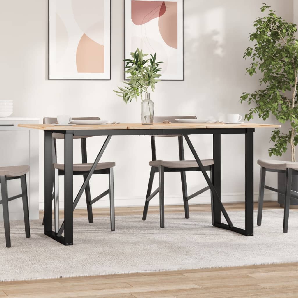 Table à manger en forme de O, structure en acier 140x60x73 cm