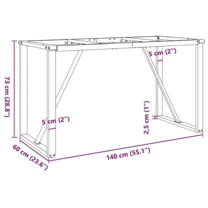 Esstisch-Gestell in O-Form 140x60x73 cm Stahl