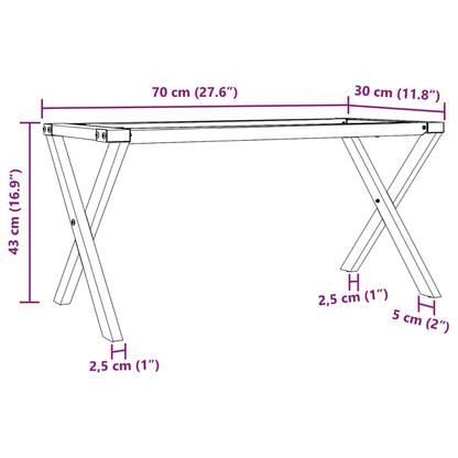 Couchtisch-Gestell in X-Form 70x30x43 cm Stahl