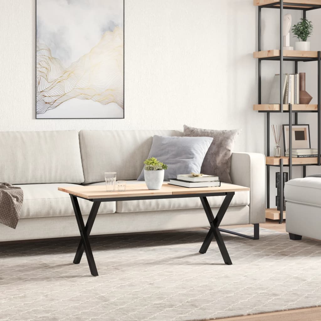 Table basse en X, structure en acier 80x40x43 cm