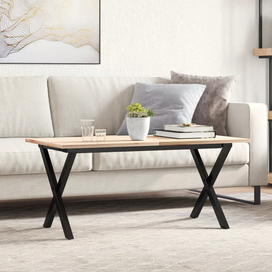 Table basse en X, structure en acier 80x40x43 cm