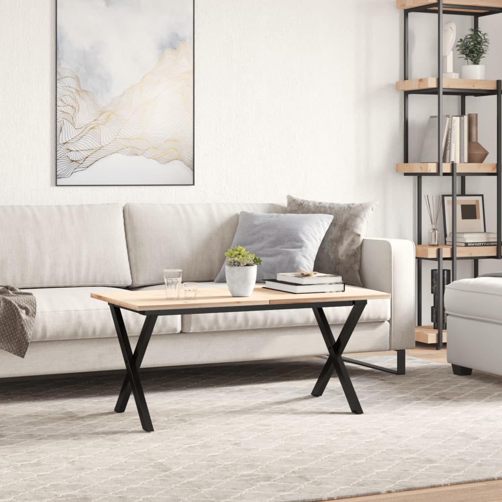 Table basse en X, structure en acier 90x30x43 cm