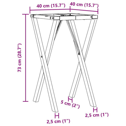 Esstisch-Gestell in X-Form 40x40x73 cm Stahl