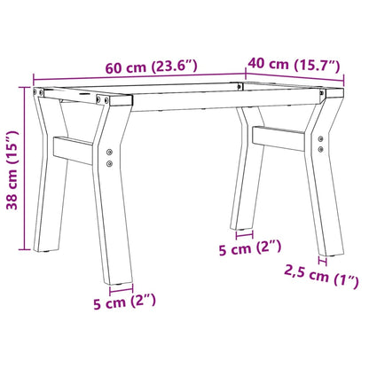 Couchtisch-Gestell in Y-Form 60x40x38 cm Stahl