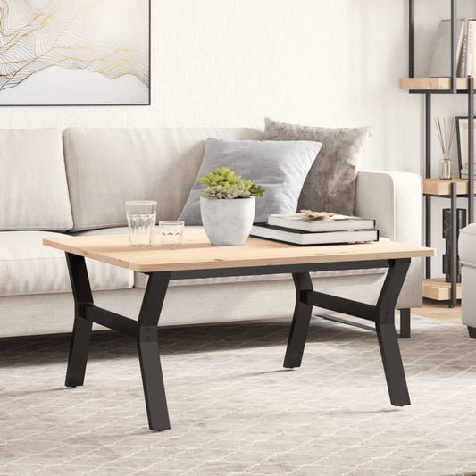 Table basse en Y avec structure en acier 80x70x43 cm