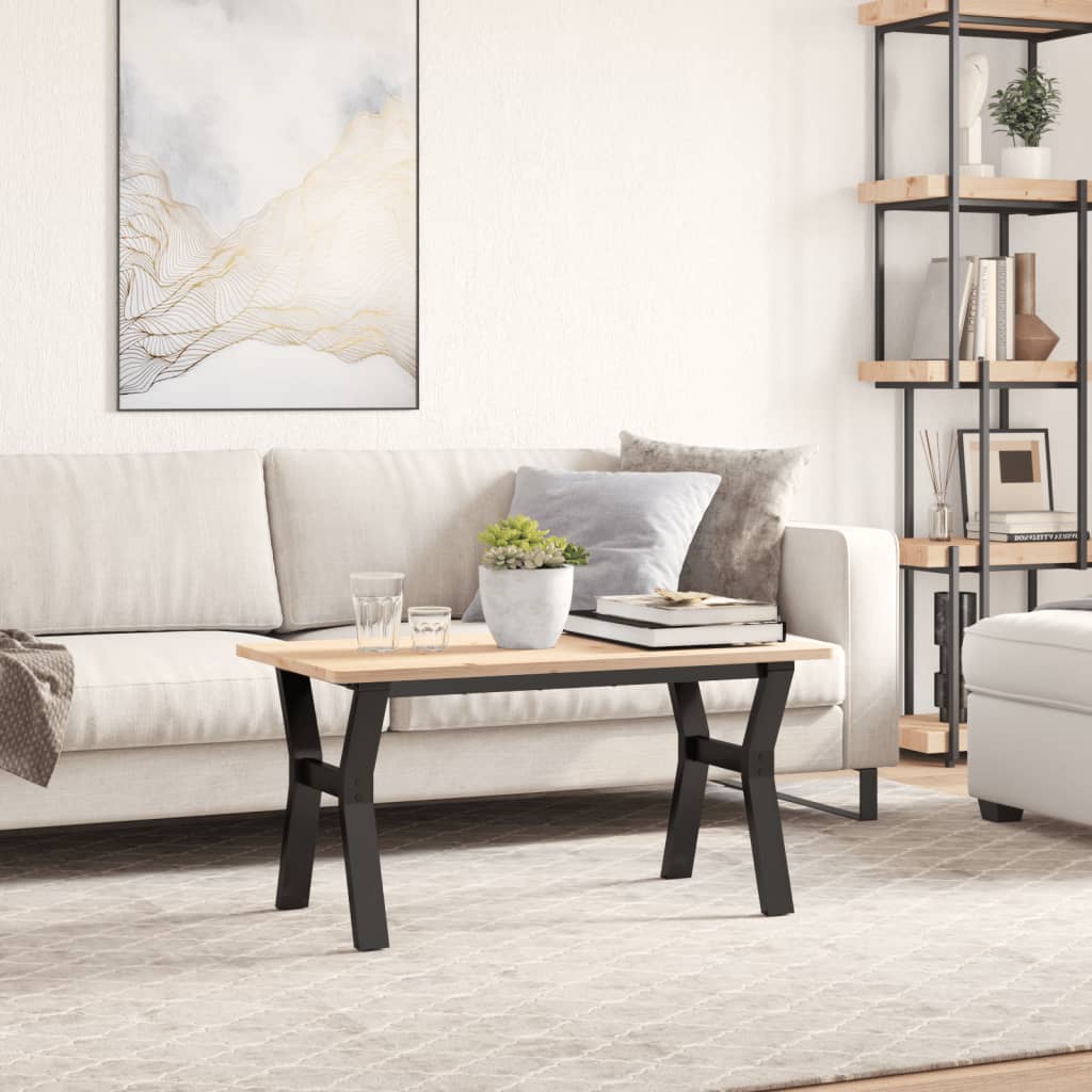 Table basse en Y avec structure en acier 80x40x43 cm
