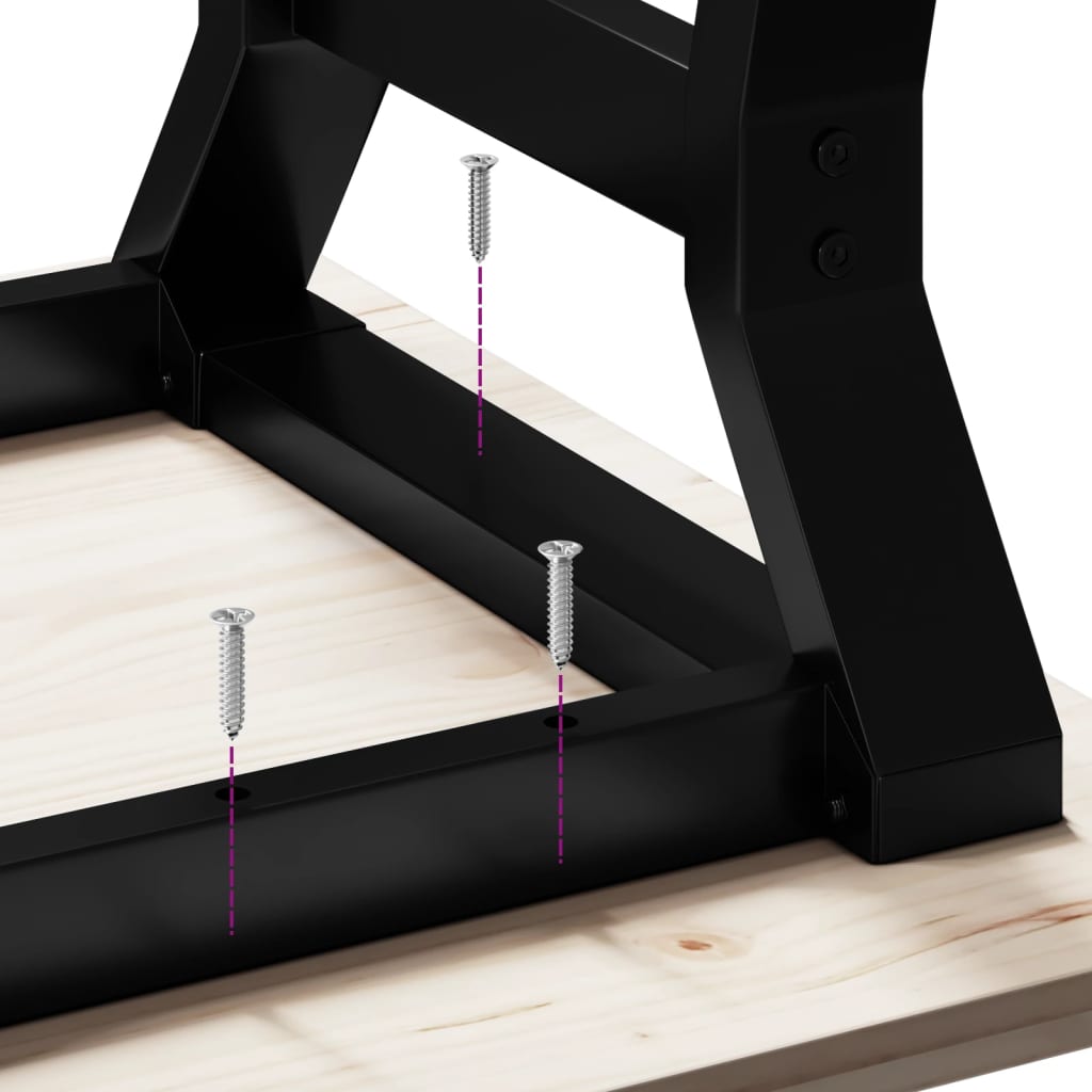 Table basse en Y avec structure en acier 80x40x43 cm