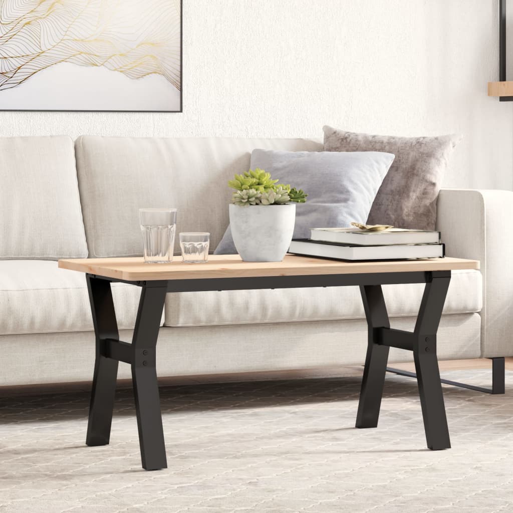 Table basse en Y avec structure en acier 80x40x43 cm