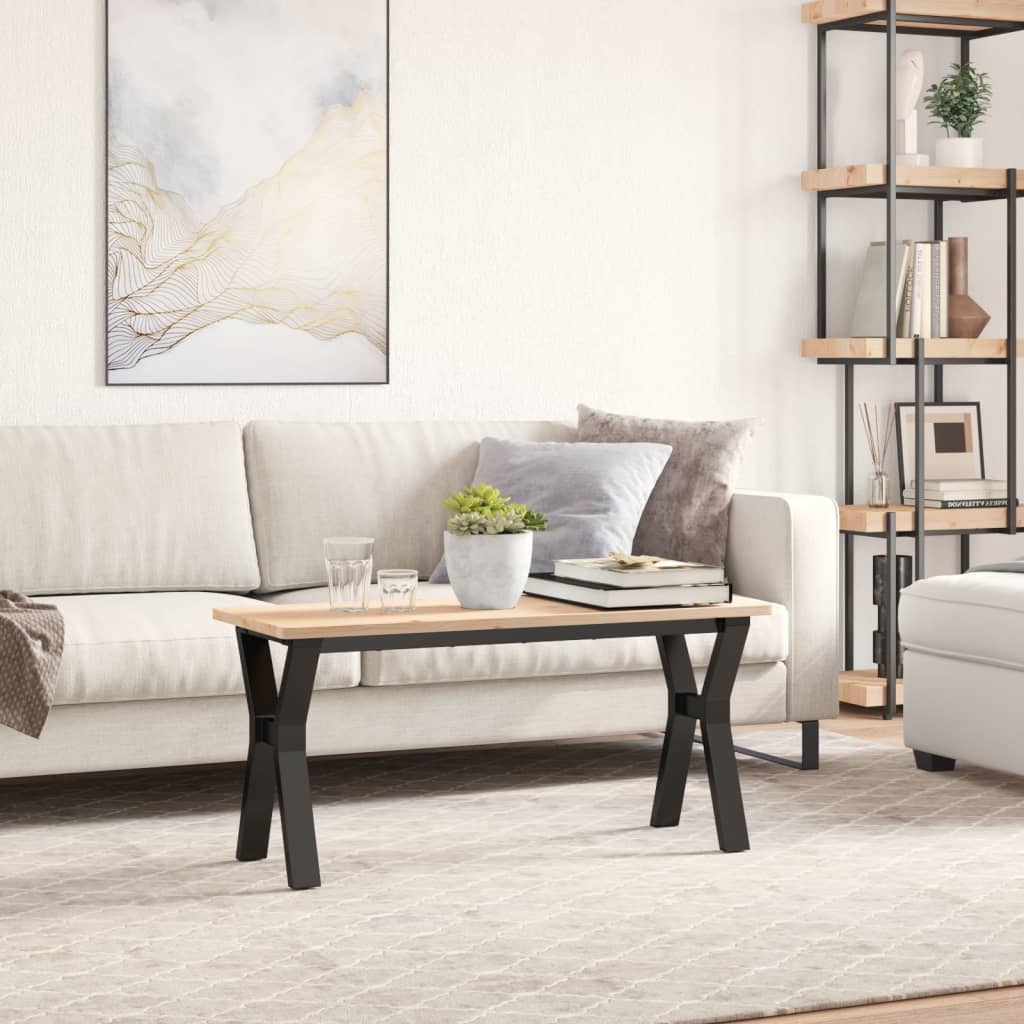 Table basse en Y avec structure en acier 90x30x43 cm